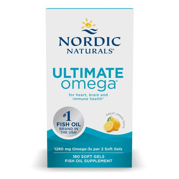 Риб'ячий Жир, Смак Лимона, Nordic Naturals, Ultimate Omega, Lemon, 1,280 мг, 180 капсул