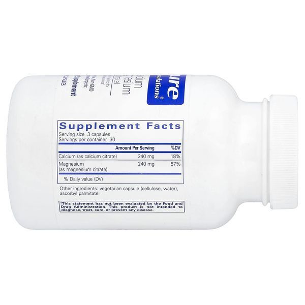 Кальций и магний цитрат, Calcium Magnesium Citrate, Pure Encapsulations, 90 капсул