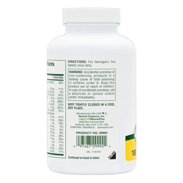 Мультивітаміни для Підлітків, Source of Life, Power Teen, Natures Plus, 180 таблеток