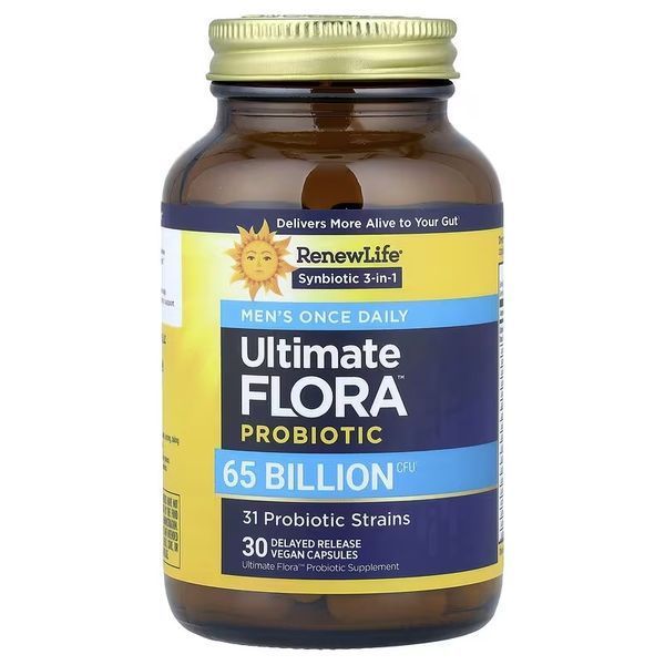 Пробиотики для мужчин, 65 млрд КОЕ, Ultimate Flora, Men's Once Daily Probiotic, Renew Life, 30 веганских капсул