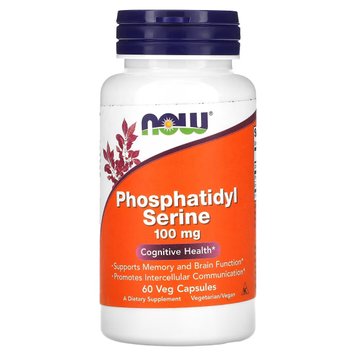 Фосфатидилсерин, 100 мг, Phosphatidyl Serine, Now Foods, 60 вегетаріанських капсул