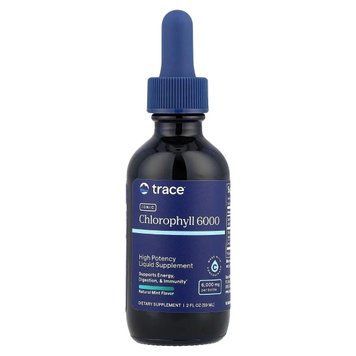 Хлорофіл Концентрований іонний, 6000 мг, смак м'яти, Concentrated Ionic Chlorophyll, Trace Minerals, 59 мл