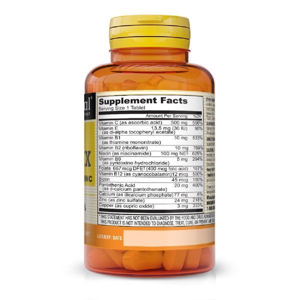 B-комплекс від стресу з антиоксидантами та цинком, Stress B-Complex With Antioxidants + Zinc, Mason Natural, 60 таблеток