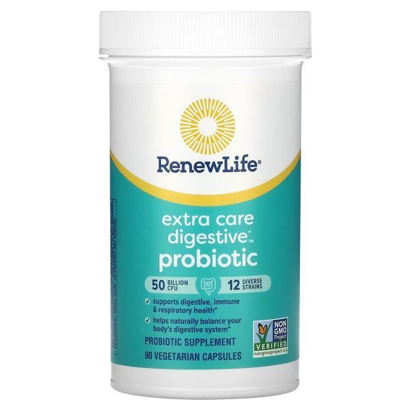 Пробиотик, 50 млрд КОЕ, Extra Care Digestive Probiotic, Renew Life, 90 вегетарианских капсул