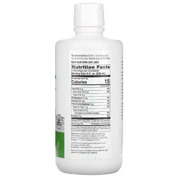 Алоэ вера органический сок, Aloe Vera, Leaf Juice, Nature's Way, 1000 мл