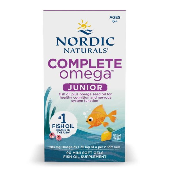 Риб'ячий Жир для Підлітків, Смак Лимона, Complete Omega Junior, Nordic Naturals, 283 мг, 90 капсул