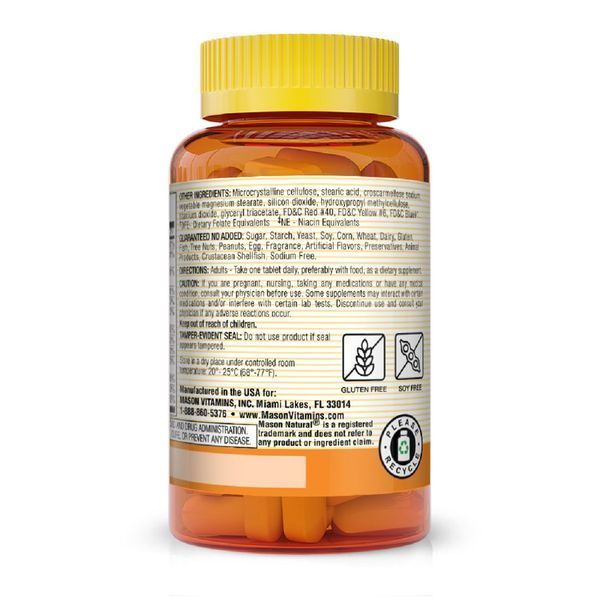 B-комплекс від стресу з антиоксидантами та цинком, Stress B-Complex With Antioxidants + Zinc, Mason Natural, 60 таблеток