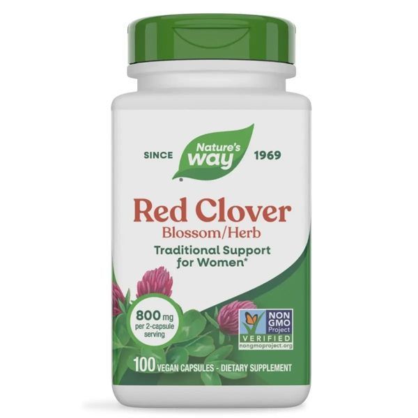 Червона Конюшина, Red Clover, Nature's Way, 400 мг, 100 Вегетаріанських Капсул