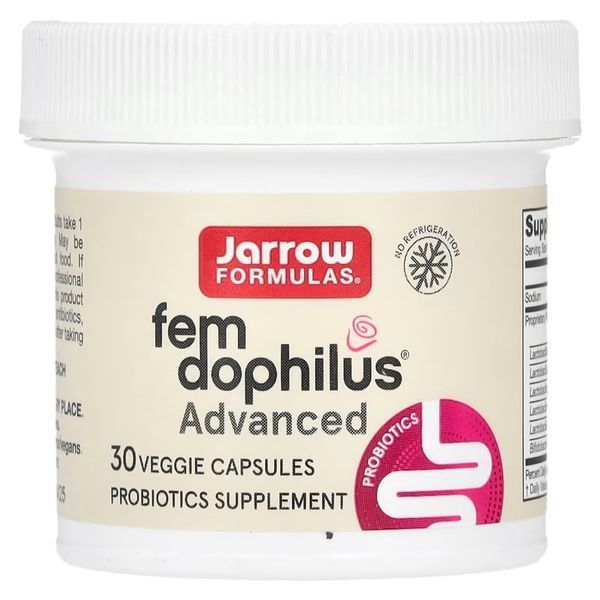 Пробиотики для женщин, 10 млрд КОЕ, Vegan Fem Dophilus, Advanced, 10 Billion CFU, Jarrow Formulas, 30 вегетерианских капсул