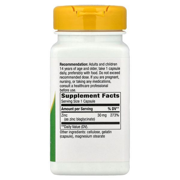 Цинк Хелат, Zinc Chelate, Nature's Way, 30 мг, 100 капсул