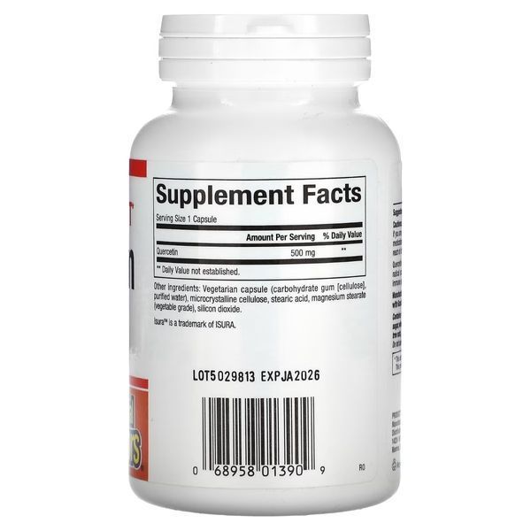 Кверцетин, 500 мг, Quercetin, Natural Factors, 60 вегетарианских капсул