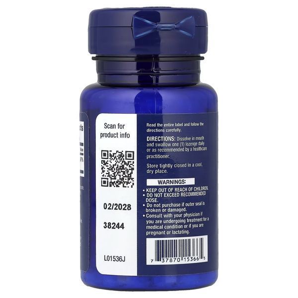 Витамин B12, Метилкобаламин, 1 мг, вкус ванили, Vitamin B12, Methylcobalamin, Life Extension, 60 вегетарианских леденцов