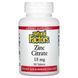 Цитрат цинку, Zinc Citrate, Natural Factors, 15 мг, 90 таблеток