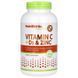 Витамин C, D3 и цинк, Immunity, Vitamin C, D3 & Zinc, NutriBiotic, 250 капсул