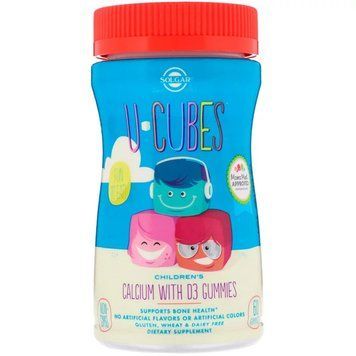 Кальцій з D3 для Дітей, U-Cubes, Children's Calcium With D3, Solgar, 60 жувальних цукерок