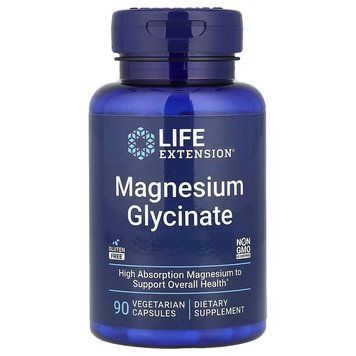 Магній гліцинат, 105 мг, Magnesium Glycinate, Life Extension, 90 вегетаріанських капсул