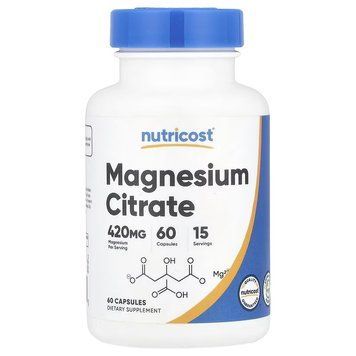 Магній цитрат, Magnesium Citrate, Nutricost, 60 капсул