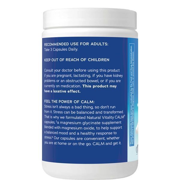Гліцинат Магнію, 325 мг, CALM, Magnesium Glycinate, Natural Vitality, 120 капсул