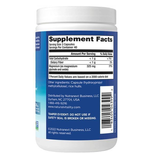 Гліцинат Магнію, 325 мг, CALM, Magnesium Glycinate, Natural Vitality, 120 капсул