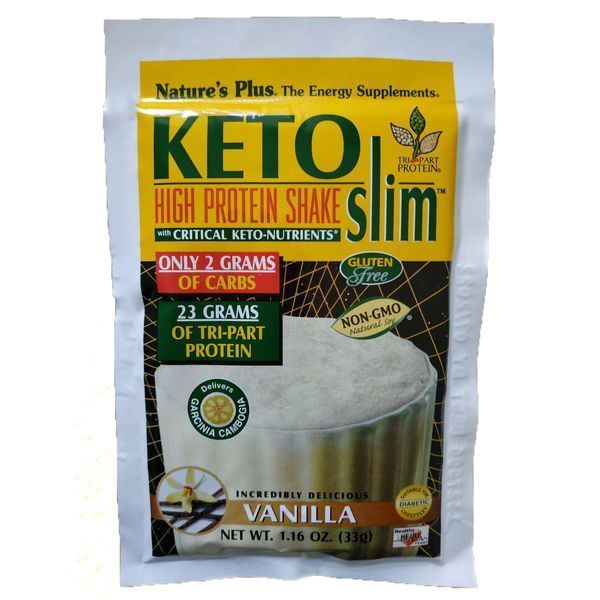 Насичений Протеїновий Коктейль, Смак Ванілі, Keto Slim, Natures Plus, 264 грама