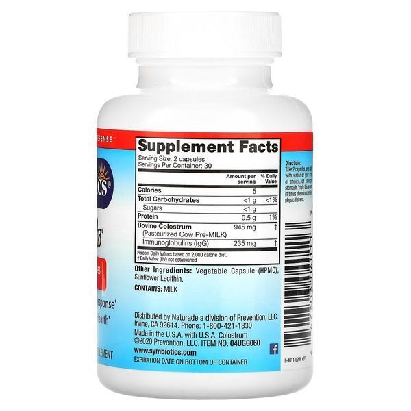 Молозиво, Colostrum Plus, Symbiotics, 60 вегетаріанських капсул
