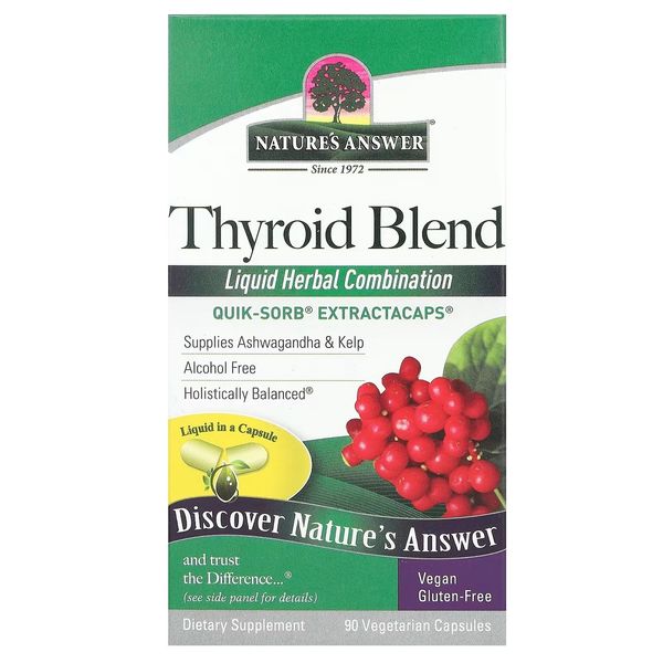 Суміш для щитовидної залози, Thyroid Blend, Nature's Answer, 90 вегетаріанських капсул