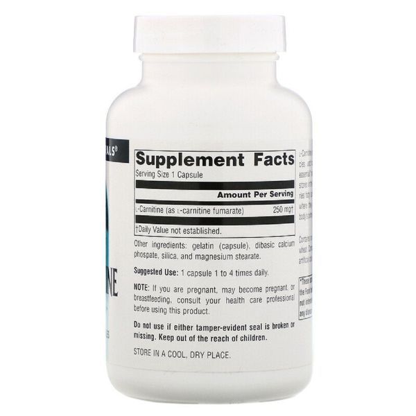 L-Карнітин Фумарат, Source Naturals, 60 капсул