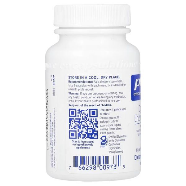 Травні ферменти Ультра, Digestive Enzymes Ultra, Pure Encapsulations, 90 капсул