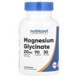 Магній гліцинат, Magnesium Glycinate, Nutricost, 90 капсул