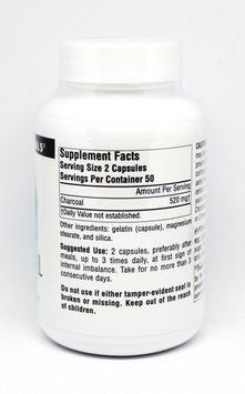 Вугілля 260мг, Source Naturals, 100 капсул