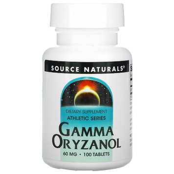 Гамма Оризанол 60мг, Gamma Oryzanol, Source Naturals, 100 таблеток