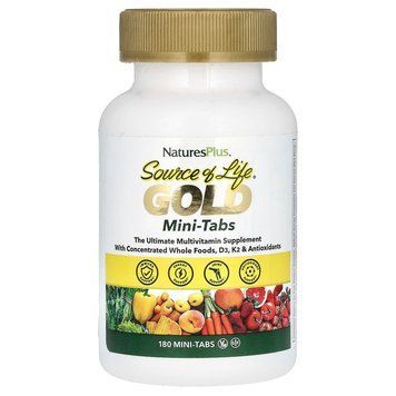 Мультивітаміни, Source of Life Gold, Natures Plus, 180 міні таблеток