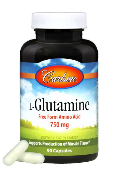 Глютамін 750мг, L-Glutamine, Carlson, 90 капсул