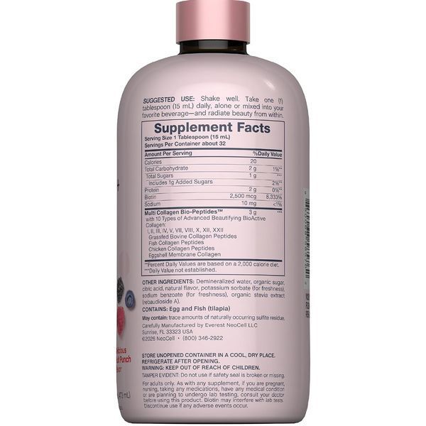 Мультиколагенові біо-пептиди з біотином, Multi Collagen + Biotin Protein, Neocell, 473 мл