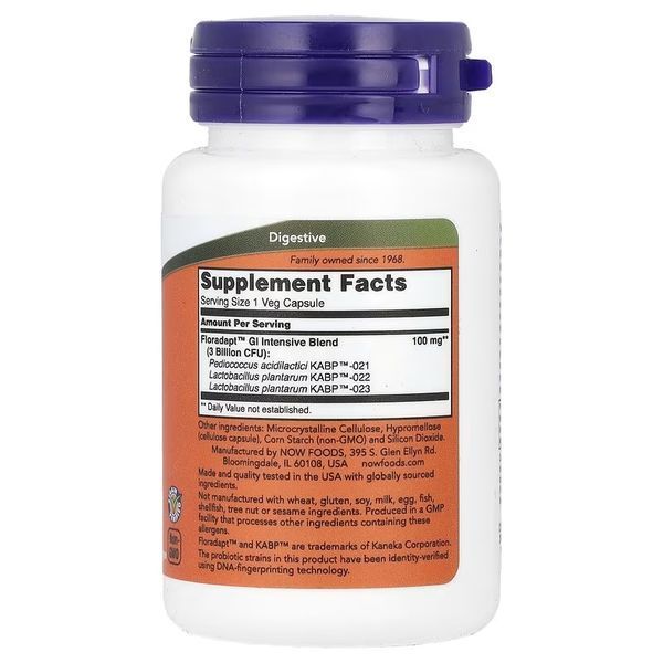 Поддержка бактерий кишечника, Intestinal Bacteria Support, Now Foods, 60 вегетарианских капсул