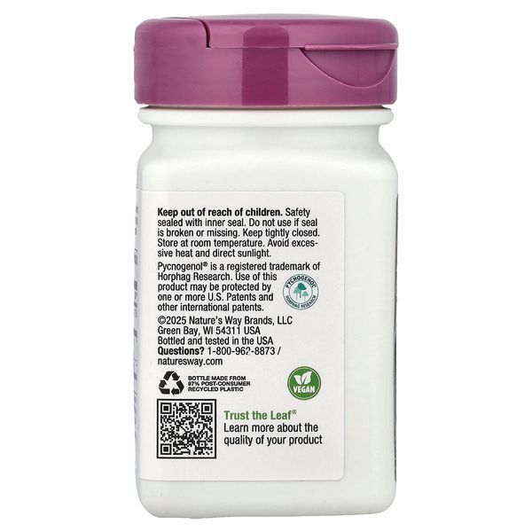 Пікногенол, Екстракт Сосновій Кори, Pycnogenol, Pine Bark Extract, Nature's Way, 50 мг, 30 таблеток