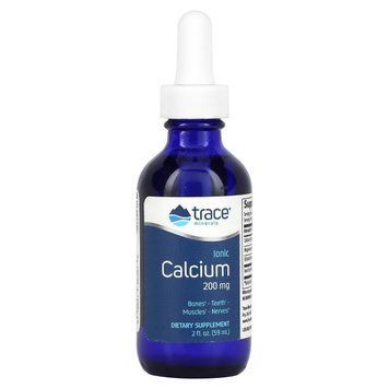 Кальцій іонний у краплях, 200 мг, Ionic Calcium, Trace Minerals, 59 мл