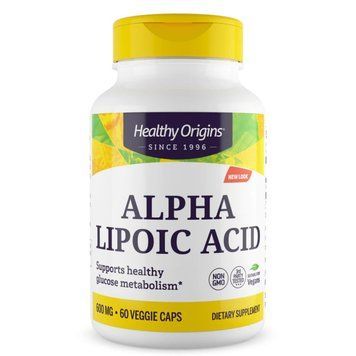 Альфа-Липоевая Кислота 600мг, Healthy Origins, 60 капсул