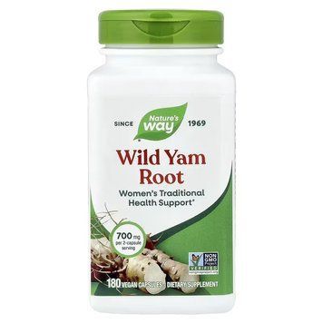 Дикий Ямс, Wild Yam Root, Nature's Way, 180 веганських капсул