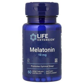 Мелатонін, 10 мг, Melatonin, Life Extension, 60 вегетаріанських капсул