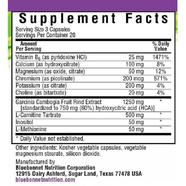 Гарцинія, Формула управління Вагою, Bluebonnet Nutrition, Skinny Garcinia, 60 вегетаріанських капсул