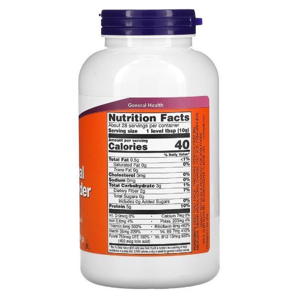 Сухі харчові дріжджі, Nutritional Yeast Powder, Now Foods, 284 гр