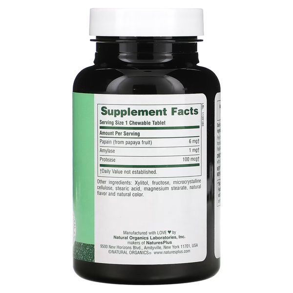 Ферменти Папайї, Chewable Papaya Enzyme Supplement, Natures Plus, 360 жувальних таблеток