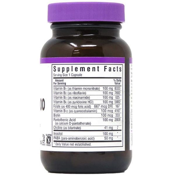 B-Комплекс 100, B-Complex, Bluebonnet Nutrition, 50 вегетаріанських капсул