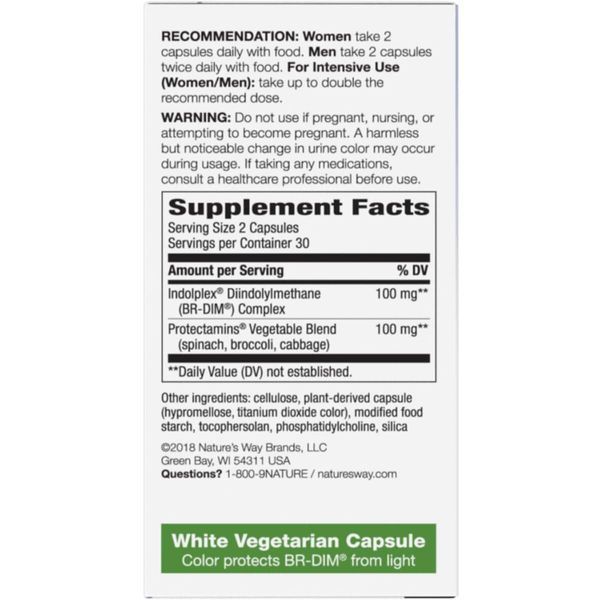 Метаболизм эстрогенов, DIM-plus, Estrogen Metabolism, Nature's Way, 60 вегетарианских капсул