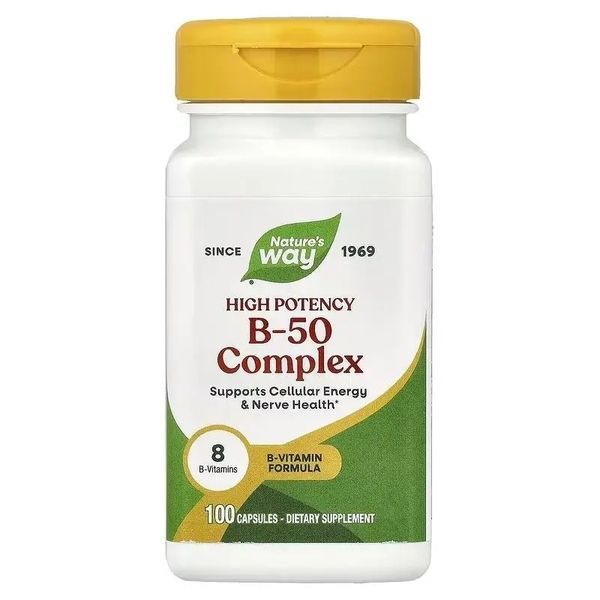 Комплекс вітамінів B, B-50 Complex, Nature's Way, 100 капсул