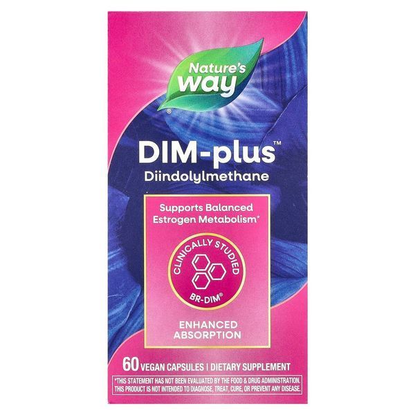 Метаболізм естрогенів, DIM-plus, Estrogen Metabolism, Nature's Way, 60 вегетаріанських капсул