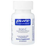 Железо, 15 мг, Iron-C, Pure Encapsulations, 60 капсул