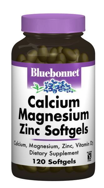 Кальцій Магній + Цинк, Bluebonnet Nutrition, 120 желатинових капсул