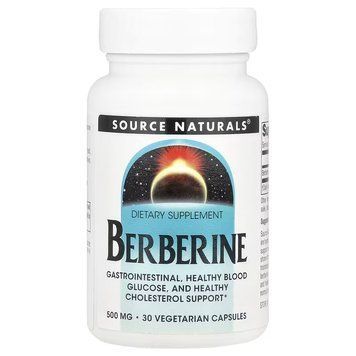 Берберін, 500 мг, Berberine, Source Naturals, 30 вегетаріанських капсул